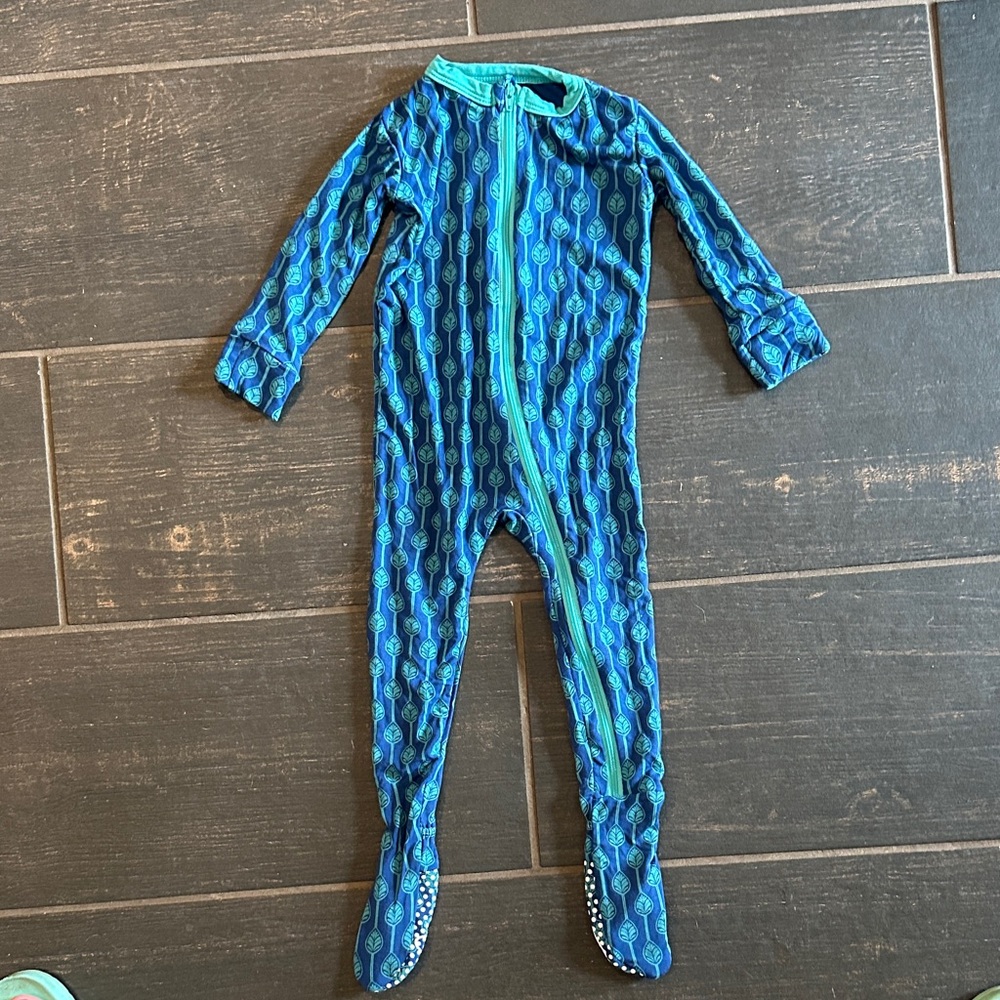 Kickee Pants Teal and Blue Kids Footie